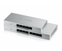 Zyxel GS1200-8HP, 8-port Desktop Gigabit Web Smart switch: 8x Gigabit metal, 4x PoE (802.3at, 30W), PoE Power budget 60W