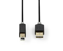 Nedis CCBW60100AT20 - USB 2.0 kabel | A Zástrčka - B Zástrčka | 2 m | Antracit