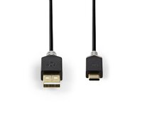 Nedis CCBW60600AT10 - USB 2.0 kabel | Typ-C Zástrčka - A Zástrčka | 1 m | Antracit