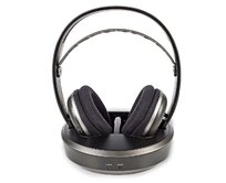 Nedis HPRF210BK - Bezdrátová Sluchátka | Rádiová Frekvence (RF) | Over-ear | Nabíjecí Základna | Černá / Stříbrná
