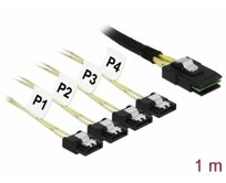 Delock Kabel Mini SAS SFF-8087 > 4 x SATA 7 pin 1 m kovový