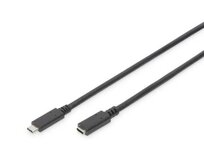 Digitus Prodlužovací kabel USB typu C, typ C samec/ samice , 0,7 m, Gen2, 5A, 10 GB, verze 3.1, CE, bl