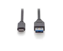 Digitus Připojovací kabel USB typu C, typ C na A M/M, 1,0 m, všechny funkce, Gen2, 3A, 10 GB, verze 3.1, CE, bl