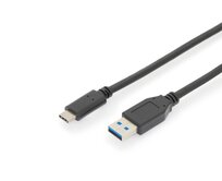 Digitus Připojovací kabel USB typu C, typ C na A M/M, 1,0 m, všechny funkce, Gen2, 3A, 10 GB, verze 3.1, CE, bl