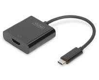 DIGITUS Adaptér USB typu C na HDMI, 4K/30 Hz délka kabelu 19,5 cm, černá