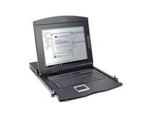 DIGITUS Professional Modular console with 17" TFT (43,2cm), 16-port KVM & Touchpad, US keyboard