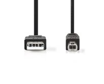 Nedis CCGB60100BK30 - USB 2.0 kabel | A Zástrčka - B Zástrčka | 3 m | Černá barva