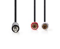 Nedis CAGB22250BK02 - Stereofonní Audio Kabel | 3,5mm Zástrčka - 2x RCA Zásuvka | 0,2 m | Černá barva