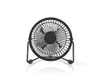 Nedis FNDK1BK10 - Kovový Mini Ventilátor | Průměr 10 cm | Napájení prostřednictvím USB | Černá barva