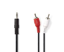 Nedis CAGB22200BK15 - Stereofonní Audio Kabel | 3,5mm Zástrčka - 2x RCA Zástrčka | 1,5 m | Černá barva