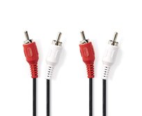 Nedis CAGB24200BK20 - Stereofonní Audio Kabel | 2x RCA Zástrčka - 2x RCA Zástrčka | 2 m | Černá barva