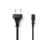 Nedis PCGB11040BK20 - Euro Napájecí Kabel | Rovná Euro Zástrčka – IEC-320-C7 | 2 m | Černý