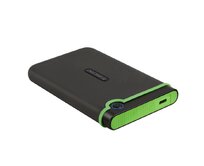 TRANSCEND 2TB StoreJet 25M3C SLIM, 2.5”, USB-C (3.1 Gen 1) Externí Anti-Shock disk, tenký profil, šedo/zelený