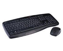 C-TECH klávesnice s myší WLKMC-02, bezdrátový combo set, ERGO, černý, USB, CZ/SK