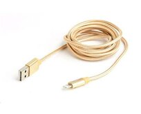 CABLEXPERT Kabel USB 2.0 Lightning (IP5 a vyšší) nabíjecí a synchronizační kabel, opletený, 1,8m, zlatý, blister