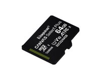 KINGSTON 64GB microSDHC CANVAS Plus Memory Card 100MB read - UHS-I class 10 Gen 3  - bez adaptéru