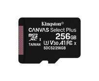 KINGSTON 256GB microSDHC CANVAS Plus Memory Card 100MB/85MBs- UHS-I class 10 Gen 3 - bez adaptéru