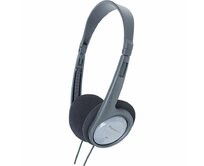 Panasonic RP-HT090E-H, drátové sluchátka, přes hlavu, 3,5mm jack, 6,3mm jack, kabel 5m, ovládání hlasitosti, šedá