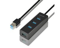 AXAGON HUE-S2BL, 4x USB3.0 CHARGING hub 1.2m kabel, micro USB nap. konektor