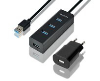 AXAGON HUE-S2BP, 4x USB3.0 CHARGING hub 1.2m kabel, vč. AC adapteru