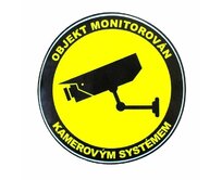 Hikvision Samolepka - objekt monitorován kamerovým systémem, kulatá 10cm