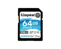 KINGSTON 64GB SDXC Canvas Go! Plus 170R/90W CL10 U3 V30