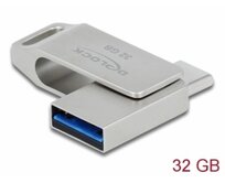 Delock Flash disk USB 3.2 Gen 1, USB-C™ + Typ-A, 32 GB - kovový kryt