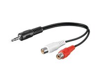 PremiumCord Kabel Jack 3.5mm-2xCINCH M/F 20cm