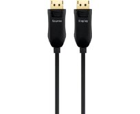 PremiumCord Optický DisplayPort 1.3/1.4 přípojný kabel M/M, zlacené konekt. 15m