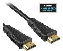 PremiumCord HDMI High Speed + Ethernet kabel, zlacené konektory, 1m 