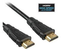 PremiumCord HDMI High Speed + Ethernet kabel, zlacené konektory, 0,5m