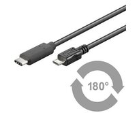 PremiumCord Kabel USB 3.1 konektor C/male - USB 2.0 konektor Micro-B/male, 1m