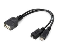 PremiumCord USB redukce kabel USB A/female+Micro USB/female - Micro USB/male OTG