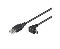PremiumCord Kabel micro USB 2.0, A-B, konektor do úhlu 90°, 1,8m
