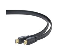 PremiumCord HDMI High Speed + Ethernet plochý kabel, zlacené konektory, 3m