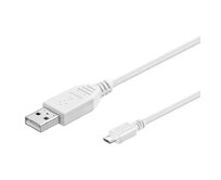 PremiumCord Kabel micro USB 2.0, A-B 1m, bílá