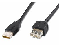 PremiumCord USB 2.0 kabel prodlužovací, A-A, 20cm černá