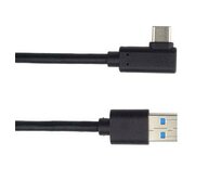 PremiumCord Kabel USB typ C/M zahnutý konektor 90° - USB 3.0 A/M, 1m