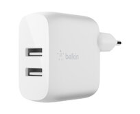 Belkin Duální 24W USB-A nástěnná nabíječka, bílá