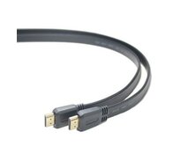 PremiumCord HDMI High Speed + Ethernet plochý kabel, zlacené konektory, 5m