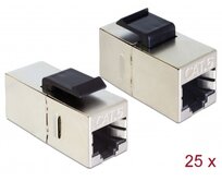 Delock Keystone Modul RJ45 jack > RJ45 jack Cat.6 kompaktní 25 ks