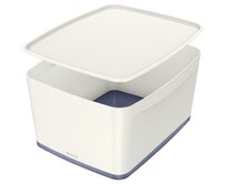 LEITZ Úložný box s víkem MyBox, velikost L, bílá/šedá
