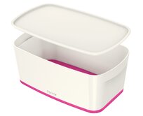 LEITZ Úložný box s víkem MyBox, velikost S, bílá/růžová