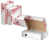 LEITZ Esselte Speedbox rychle-složitelná archivační krabice 150 mm, bílá-červená