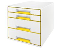 LEITZ Zásuvkový box WOW CUBE, 4 zásuvky, bílá/žlutá
