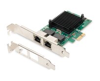 Digitus Karta Gigabit Ethernet PCI Express, dvouportová 32bitový držák s nízkým profilem, čipová sada Intel