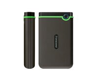 TRANSCEND 4TB StoreJet 25M3S SLIM, 2.5”, USB 3.0 (3.1 Gen 1) Externí Anti-Shock disk, tenký profil, šedo/zelený