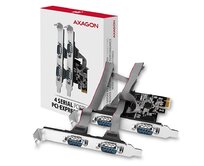 AXAGON PCEA-S4N, PCIe řadič - 4x sériový port (RS232) 250 kbps, vč. LP