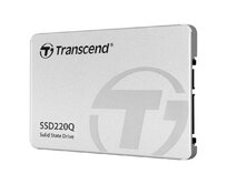 TRANSCEND SSD220Q 500GB SSD disk 2.5'' SATA III 6Gb/s, QLC, Aluminium casing, 550MB/s R, 500MB/s W, stříbrný