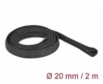Delock Opletené opláštení se zipovým uzáverem, 2 m x 20 mm, cerné